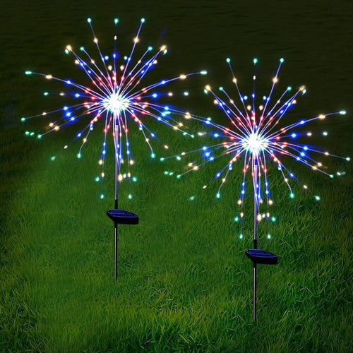 120LED  Solar Firework Lights Garden Christmas Decorations Pink Iolaus