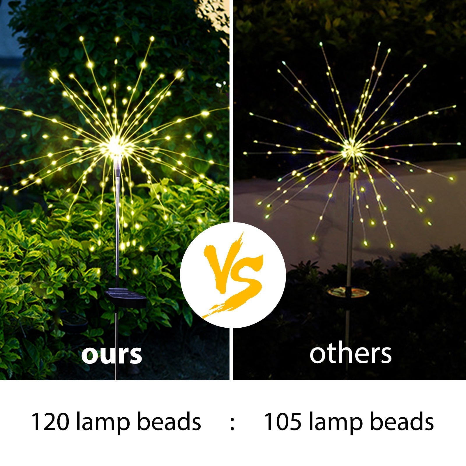 4PCS 120 LED Multi Color Outdoor Firework Solar Garden Decorative Pink Iolaus