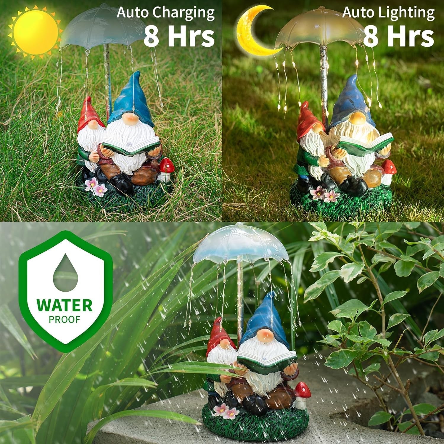 Garden Gnomes Statues Outdoor Decor Gifts, Resin Figurines outside Peach Maple