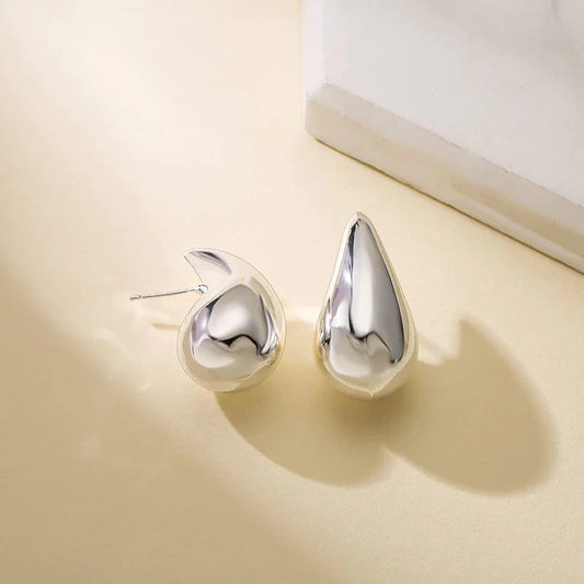 Stainless Steel Hollow Drop Earrings