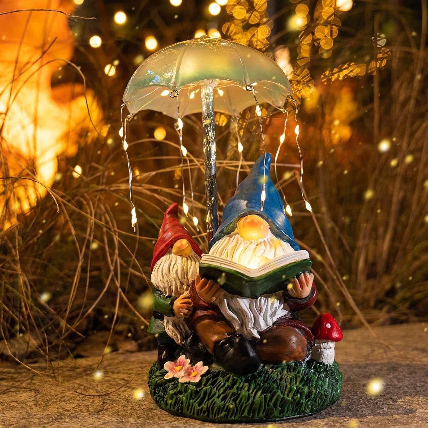 Garden Gnomes Statues Outdoor Decor Gifts, Resin Figurines outside Peach Maple