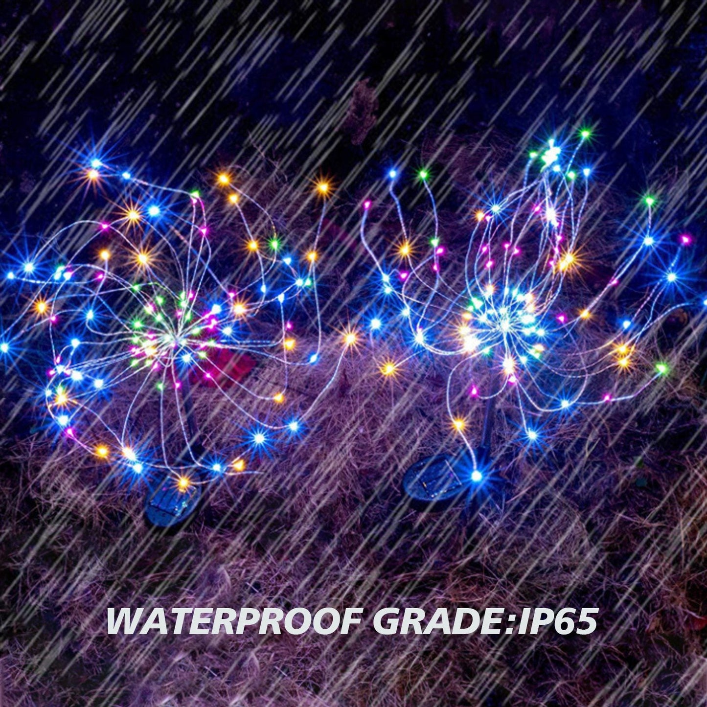 120LED  Solar Firework Lights Garden Christmas Decorations Pink Iolaus