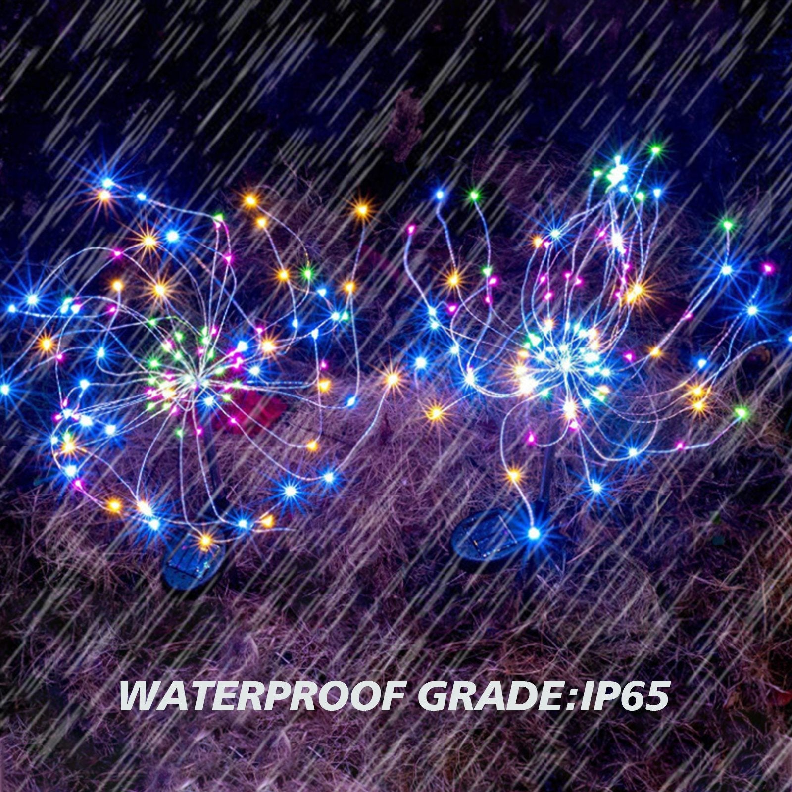 120LED  Solar Firework Lights Garden Christmas Decorations Pink Iolaus