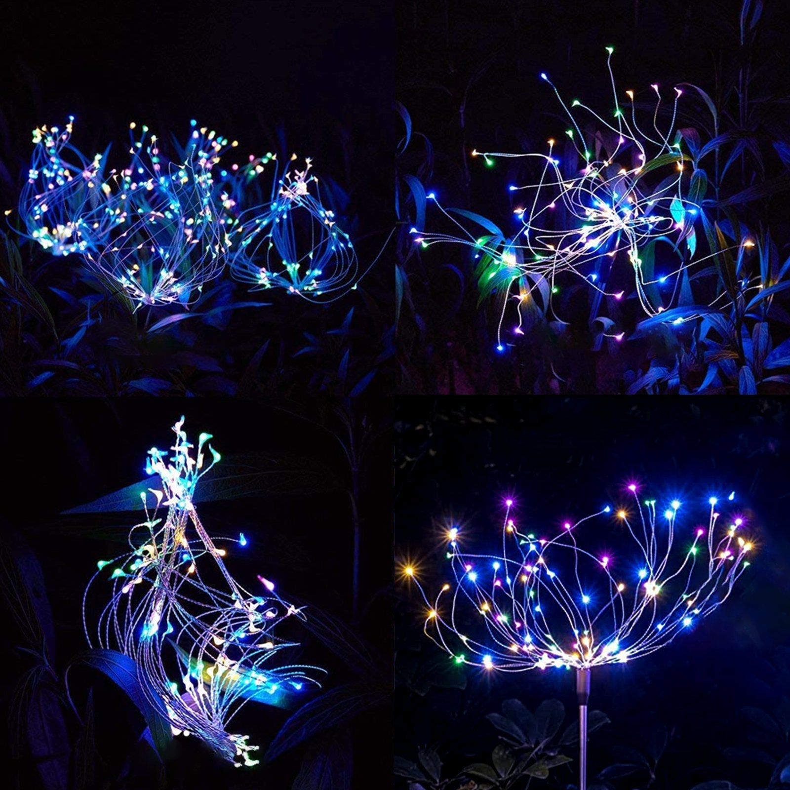 120LED  Solar Firework Lights Garden Christmas Decorations Pink Iolaus
