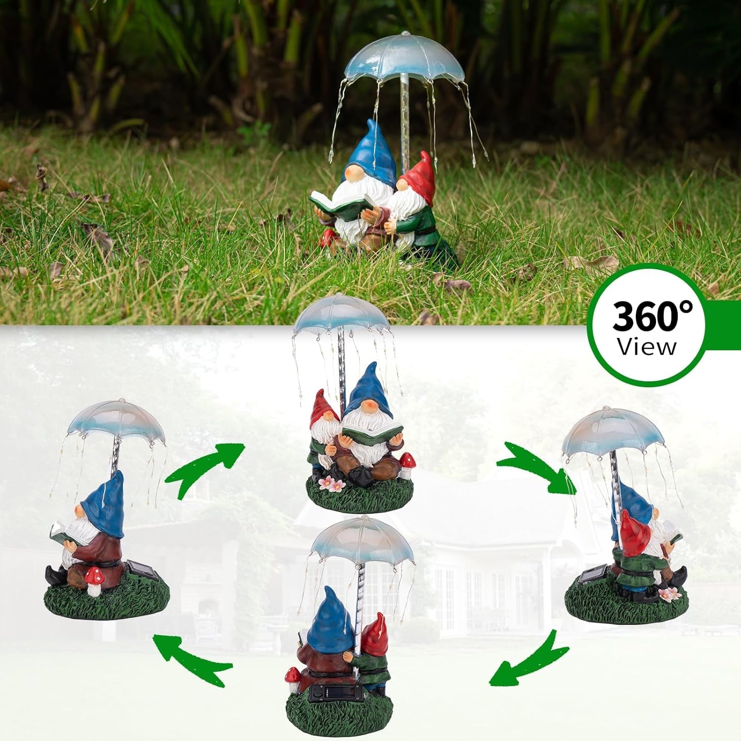 Garden Gnomes Statues Outdoor Decor Gifts, Resin Figurines outside Peach Maple