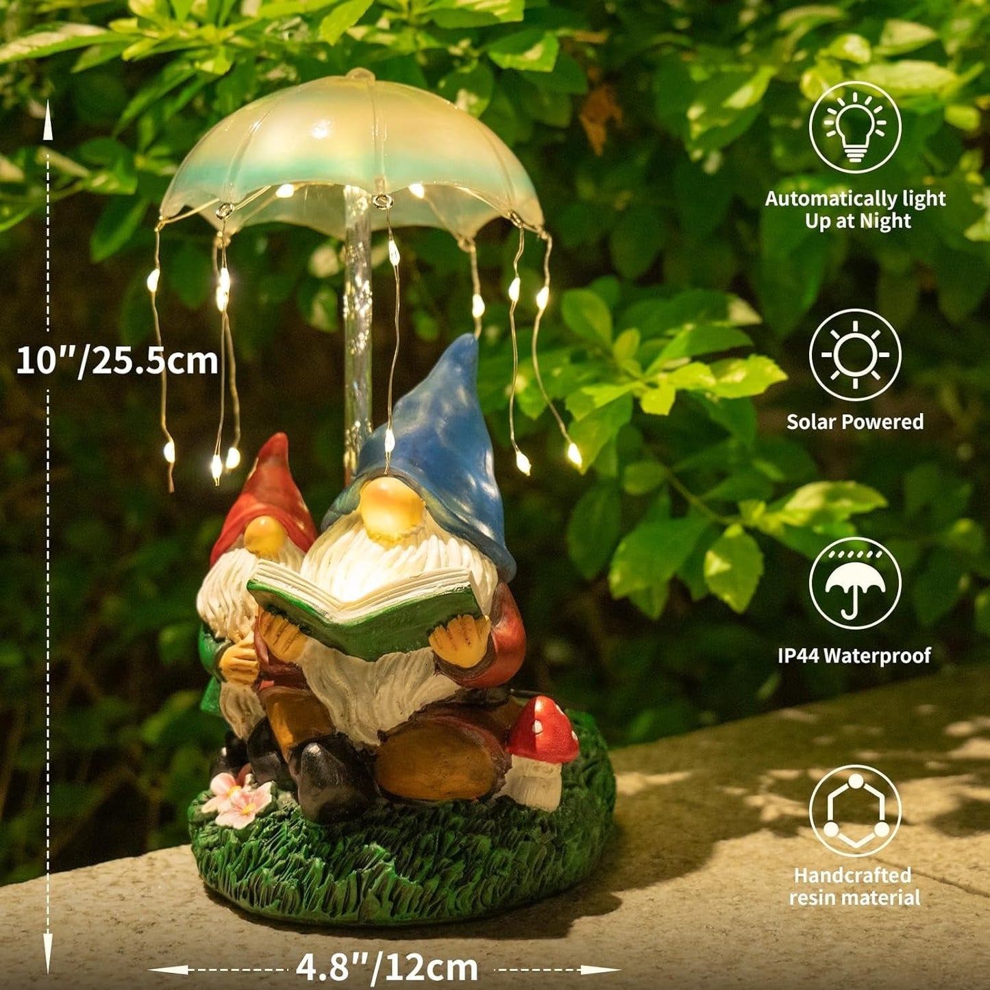 Garden Gnomes Statues Outdoor Decor Gifts, Resin Figurines outside Peach Maple