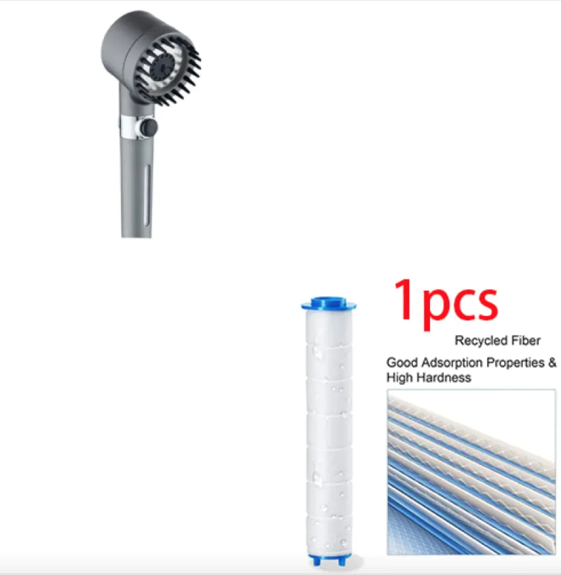 3-Mode High-Pressure Shower Head with Portable Filter