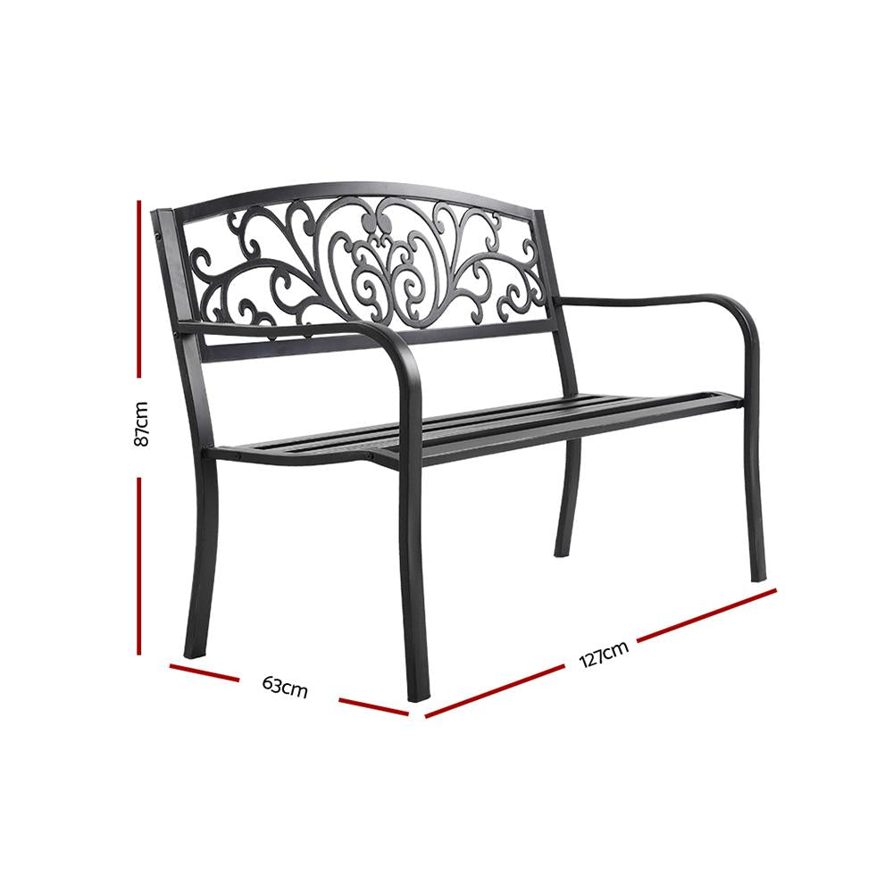 Gardeon Outdoor Garden Bench Seat Steel Outdoor Furniture 3 Seater Ozdingo
