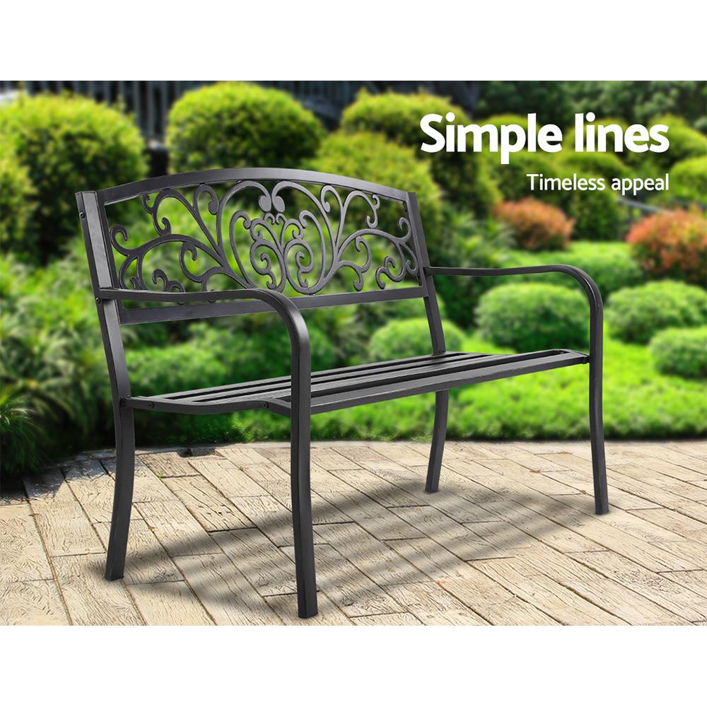 Gardeon Outdoor Garden Bench Seat Steel Outdoor Furniture 3 Seater Ozdingo
