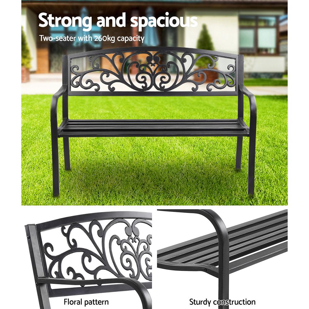 Gardeon Outdoor Garden Bench Seat Steel Outdoor Furniture 3 Seater Ozdingo