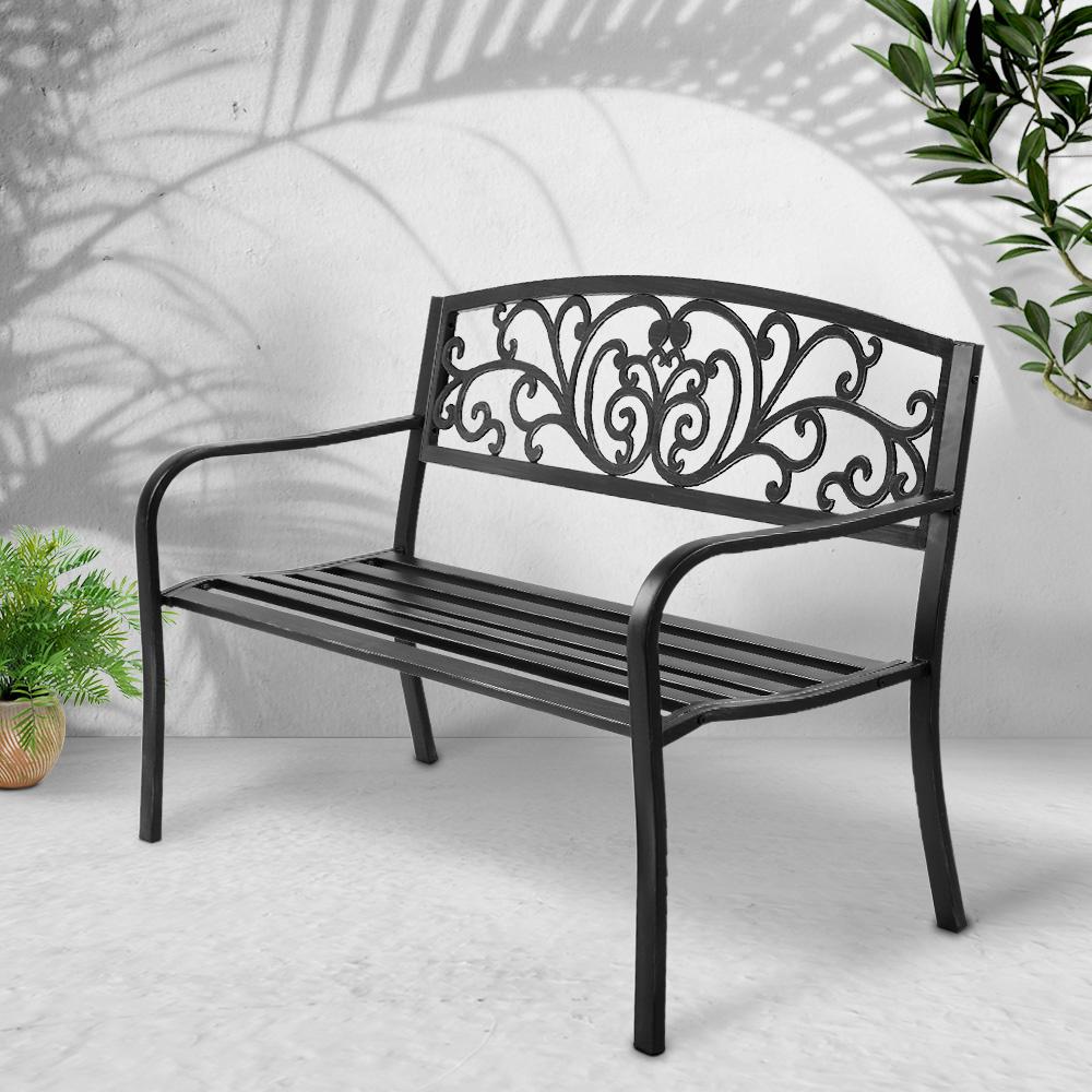 Gardeon Outdoor Garden Bench Seat Steel Outdoor Furniture 3 Seater Ozdingo