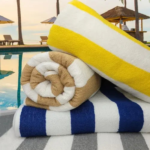 GPL Collection Cabana Stripes Pool/Beach Towels 2 PK Harlequin Ismene