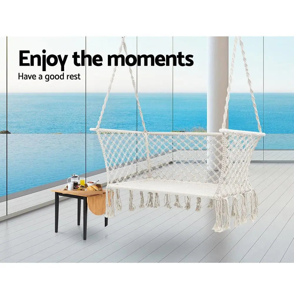 Gardeon Camping Hammock Chair Patio 2 Person Swing Hammocks Double Ultramarine Dione