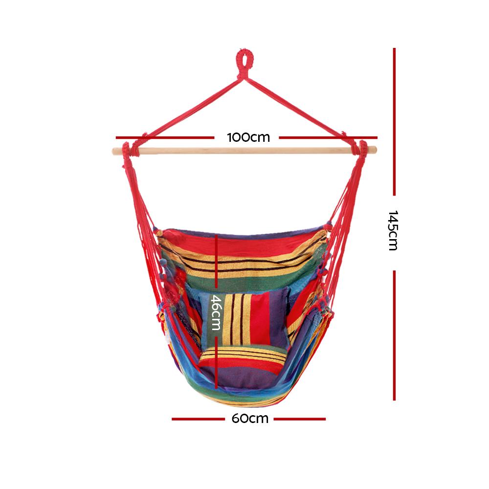 Gardeon Hammock Chair Outdoor Camping Hanging Hammocks Cushion Pillow Ozdingo