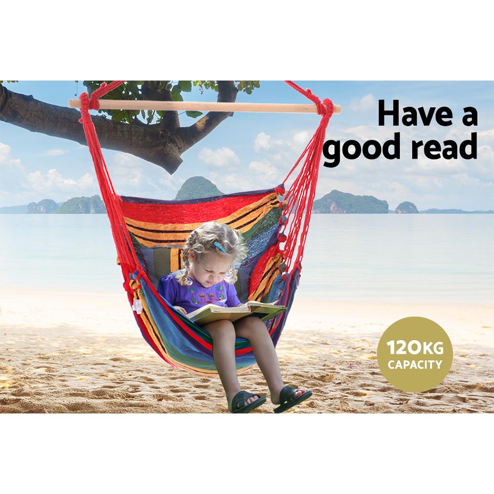 Gardeon Hammock Chair Outdoor Camping Hanging Hammocks Cushion Pillow Ozdingo