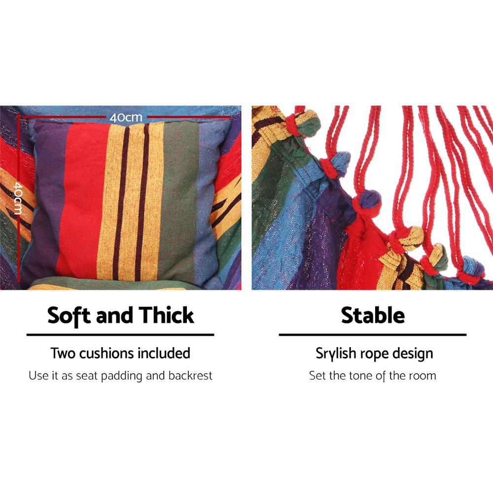 Gardeon Hammock Chair Outdoor Camping Hanging Hammocks Cushion Pillow Ozdingo