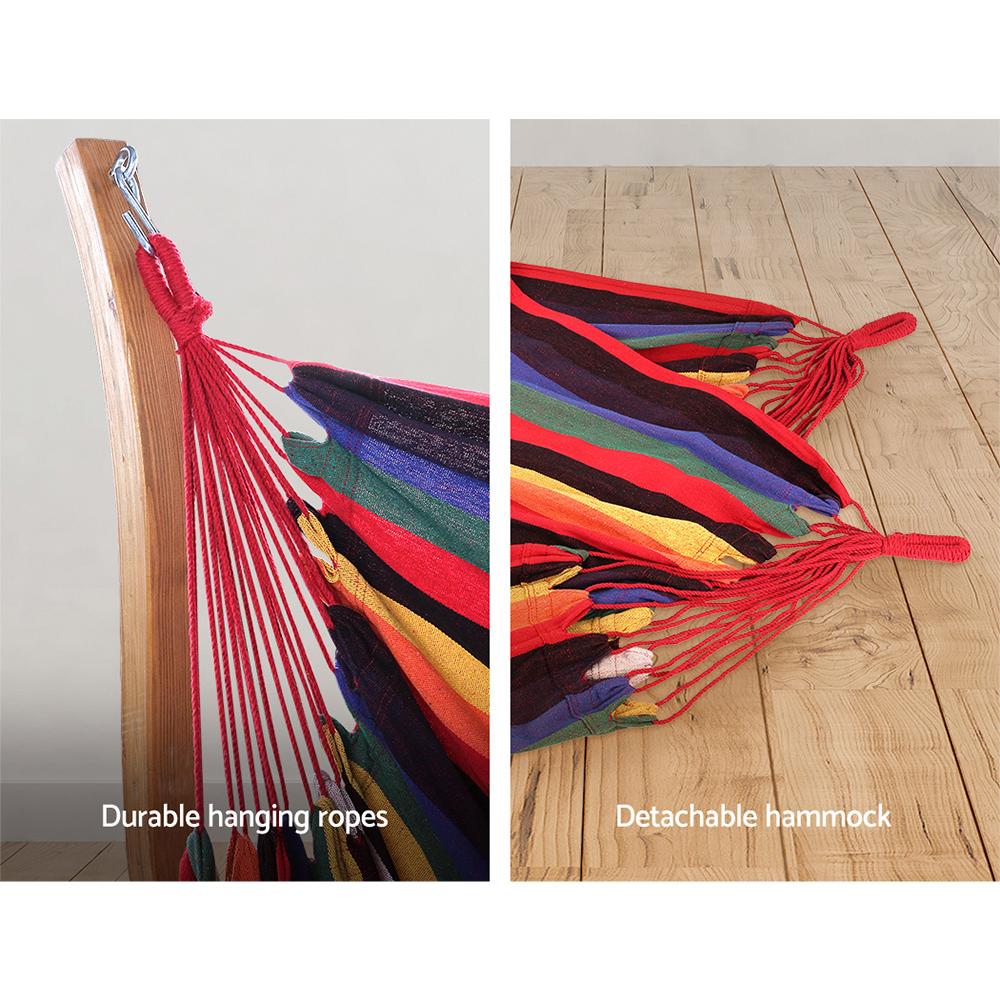 Gardeon Hammock Chair Timber Outdoor Furniture Camping with Wooden Ozdingo
