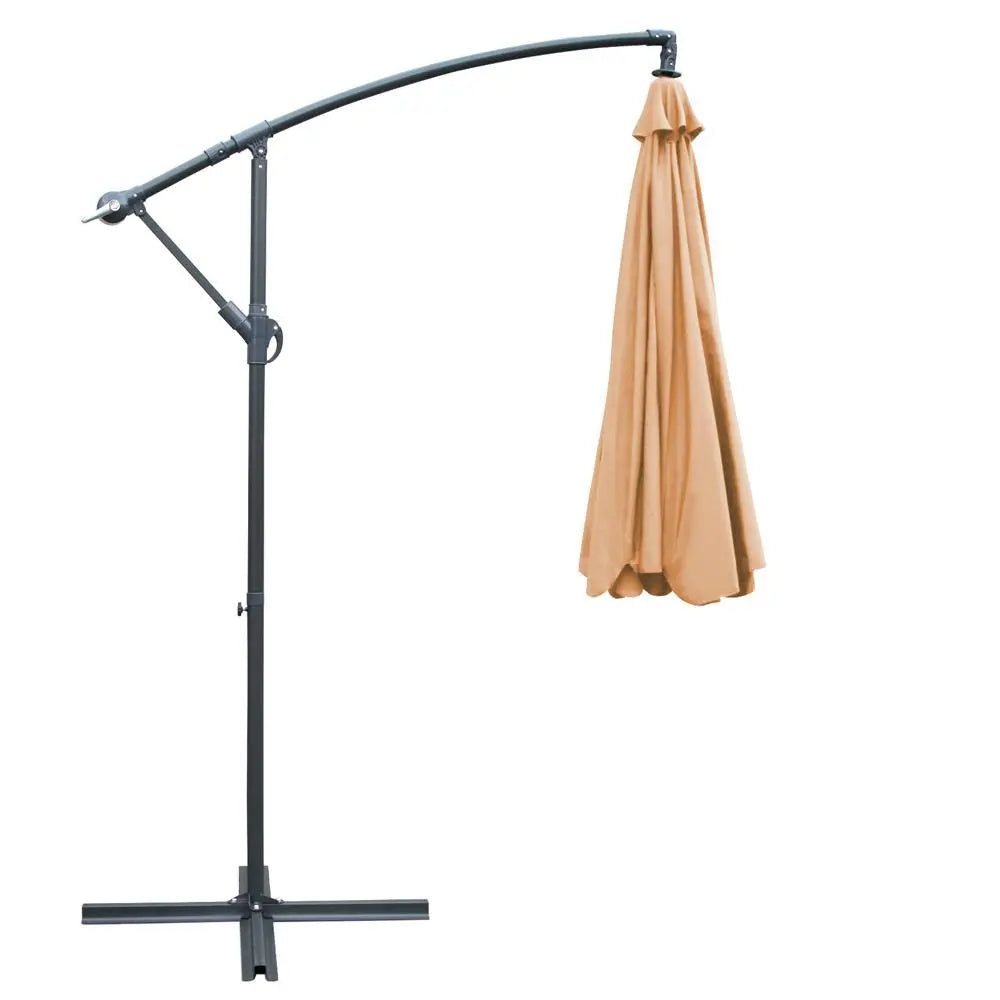 Instahut 3m Outdoor Umbrella Cantilever Beach Garden Patio Beige Ozdingo