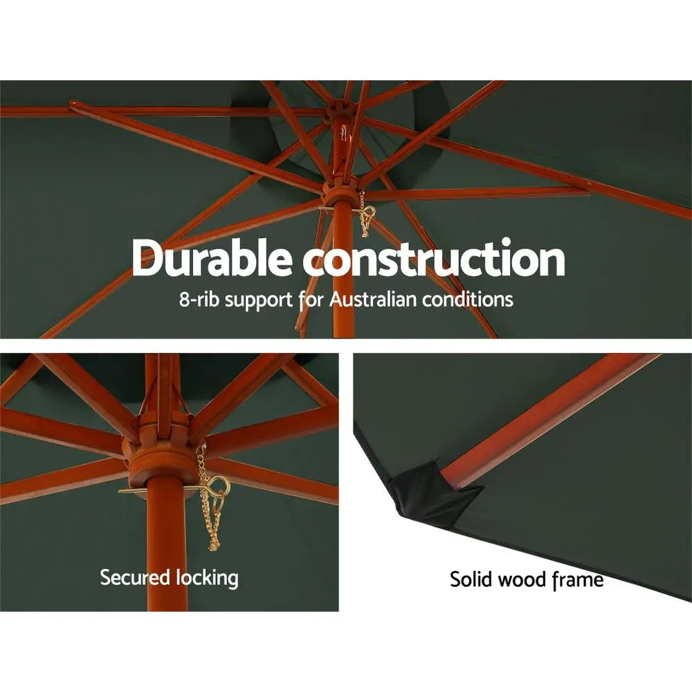 Instahut 3m Outdoor Umbrella Pole Umbrellas Beach Garden Sun Stand Ozdingo