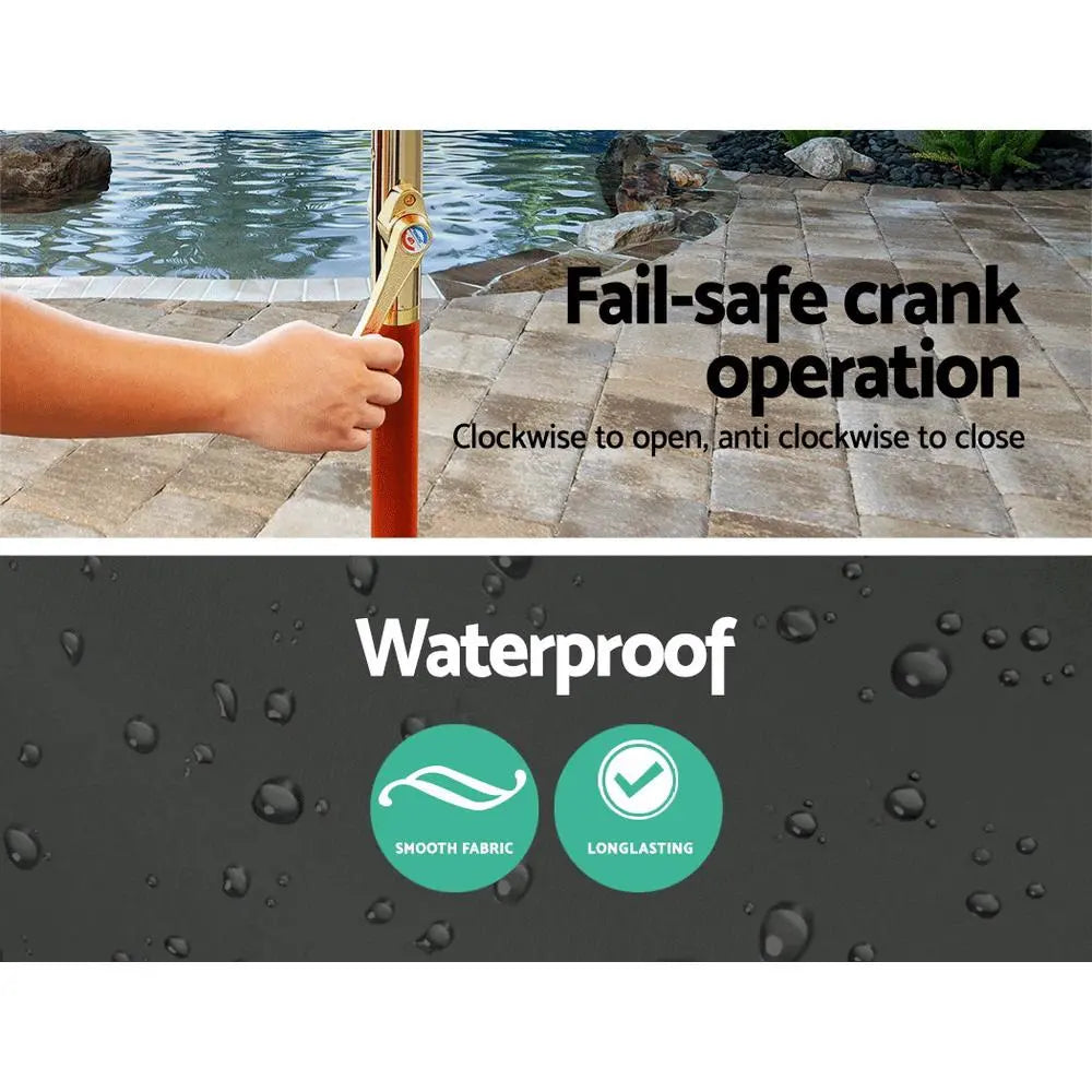 Instahut 3m Outdoor Umbrella Pole Umbrellas Beach Garden Sun Stand Ozdingo