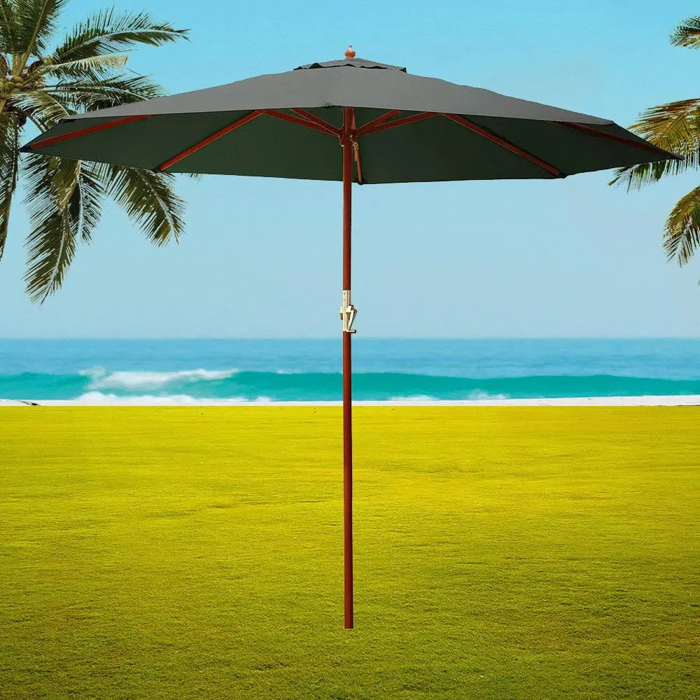 Instahut 3m Outdoor Umbrella Pole Umbrellas Beach Garden Sun Stand Ozdingo