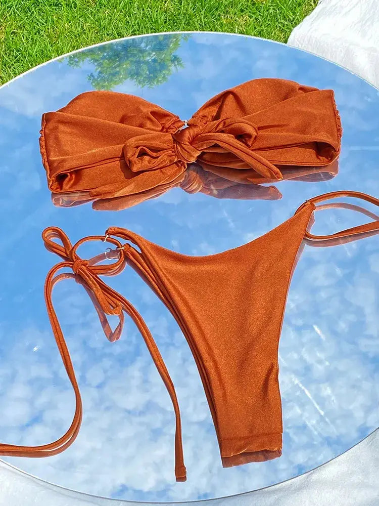 New Bae two piece swimsuit Raspberry Eurybia
