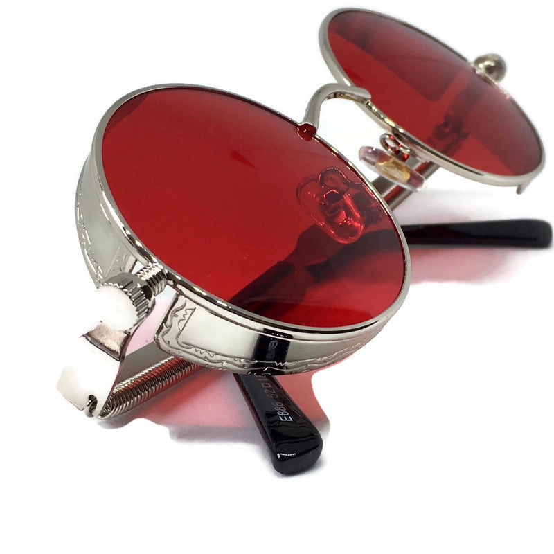 Framed Red x Silver Sunglasses Blue Deianeira