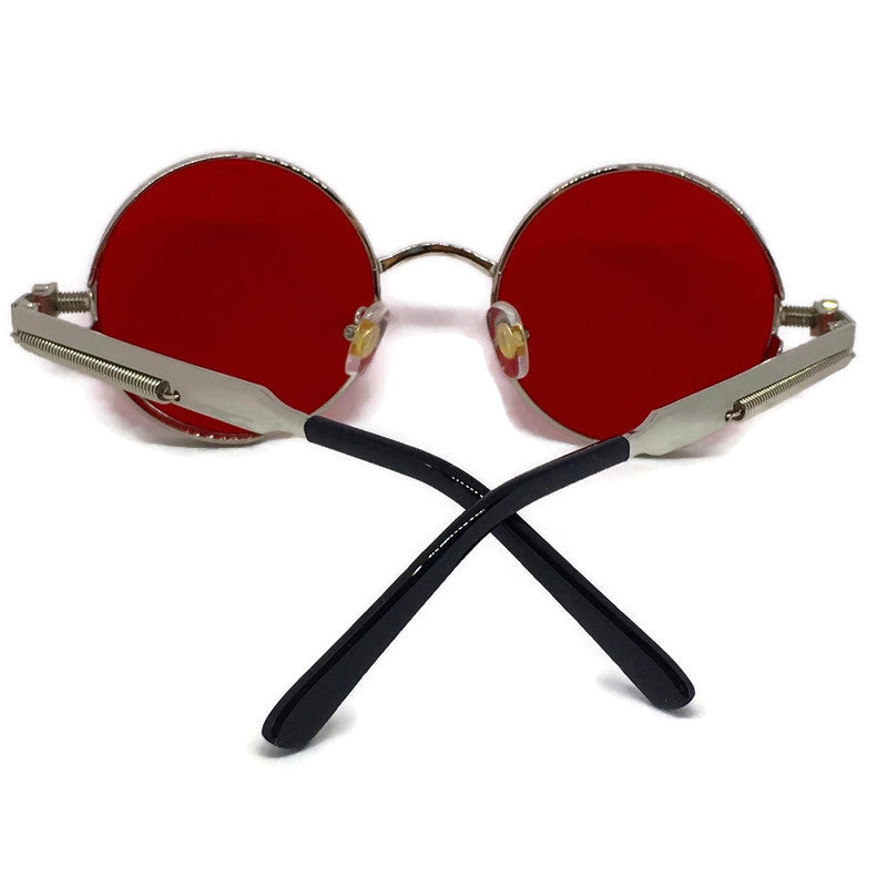 Framed Red x Silver Sunglasses Blue Deianeira