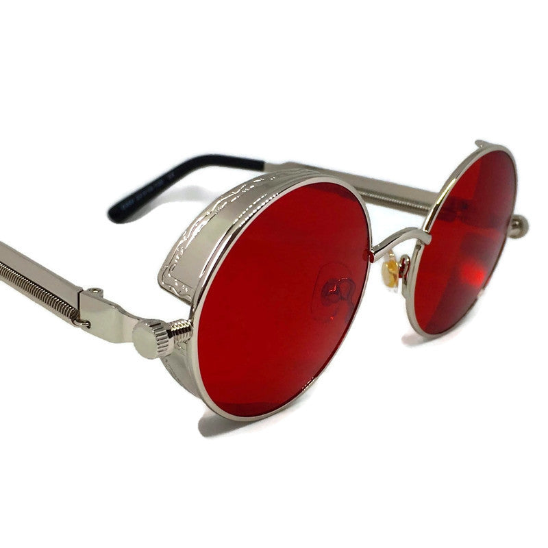 Framed Red x Silver Sunglasses Blue Deianeira