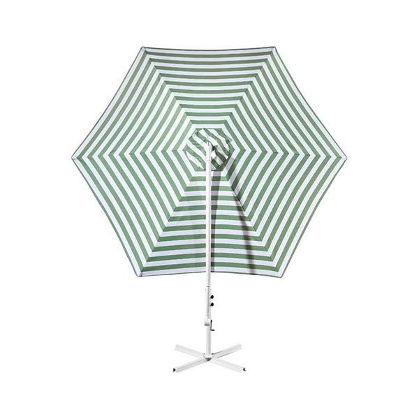 Striped Outdoor Umbrella For Garden Patio Green And White Stripe Amethyst Hera