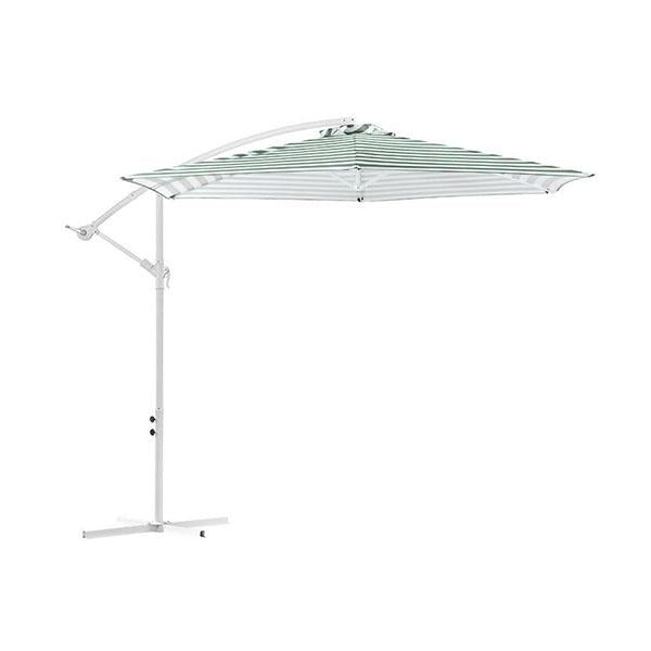 Striped Outdoor Umbrella For Garden Patio Green And White Stripe Amethyst Hera