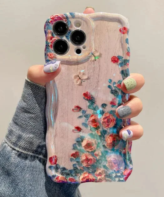 Advanced Art Oil Painting Flower Phone Case