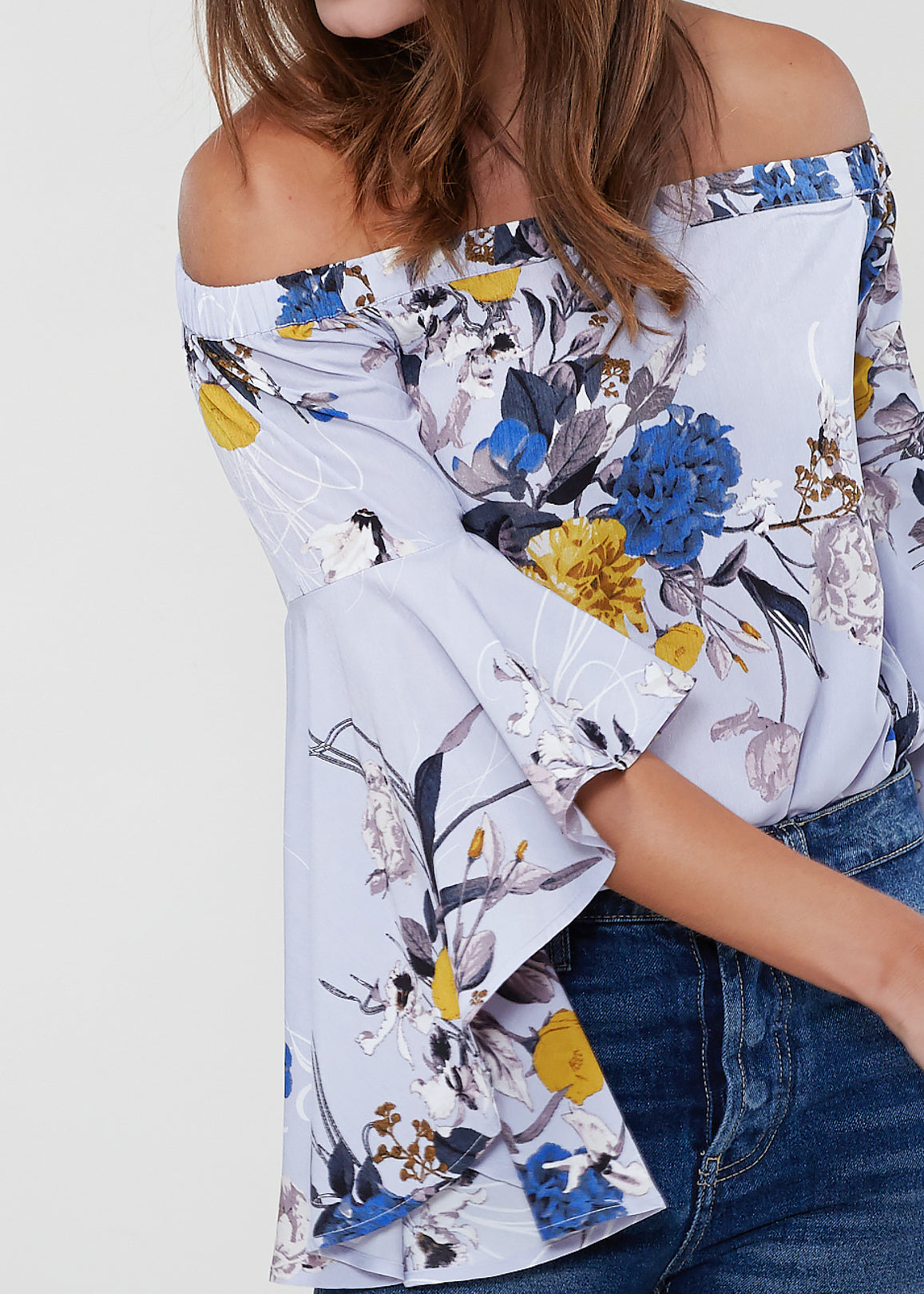 Women's Bell Sleeve Off The Shoulder Top Lemon Hera