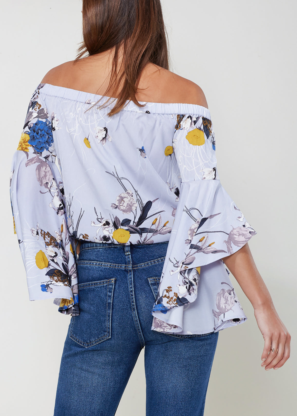 Women's Bell Sleeve Off The Shoulder Top Lemon Hera