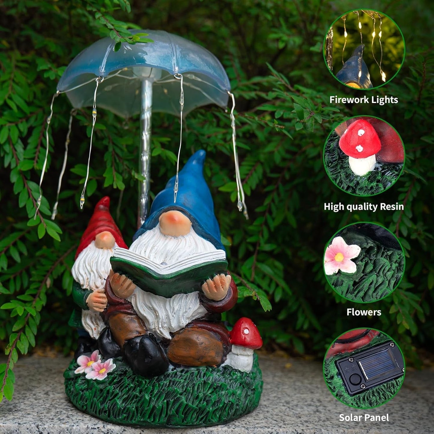 Garden Gnomes Statues Outdoor Decor Gifts, Resin Figurines outside Peach Maple