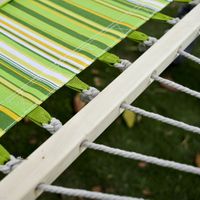 Outsunny 75" Striped Outdoor Camping Hammock Lounge Bed Garden w/ Taupe Shadow