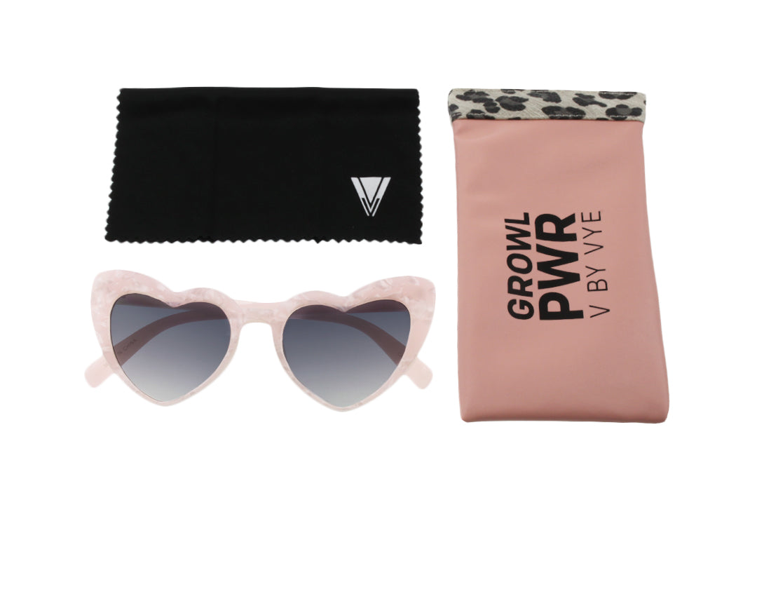 First Impression Heart-Shaped Women's Sunglasses Salmon Cherry