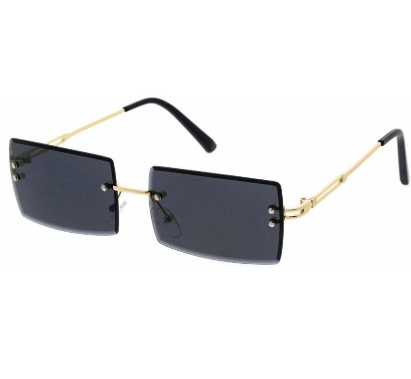 UV Protection Rectangular Sunglasses Frameless Design (Free Size) (For Pear Sooty