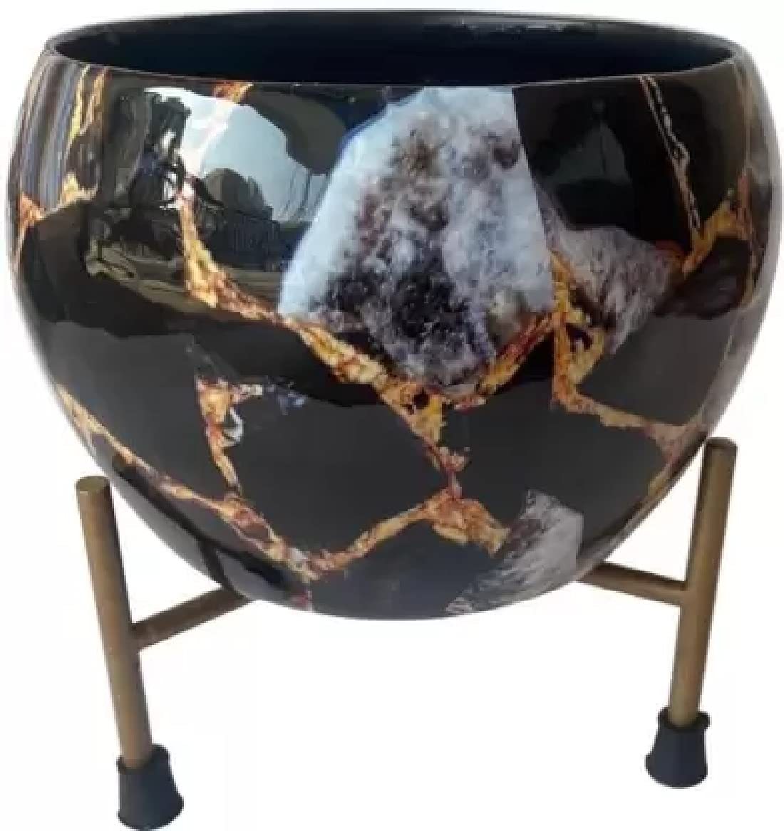 Indoor Plants Pots with Stand -Decorative Pots for Indoor Plants Rust Aquamarine Maple