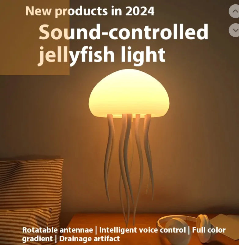 LED Jellyfish Mood Lamp - Smart Bedside Light