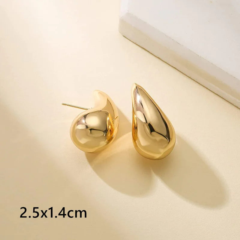 Stainless Steel Hollow Drop Earrings