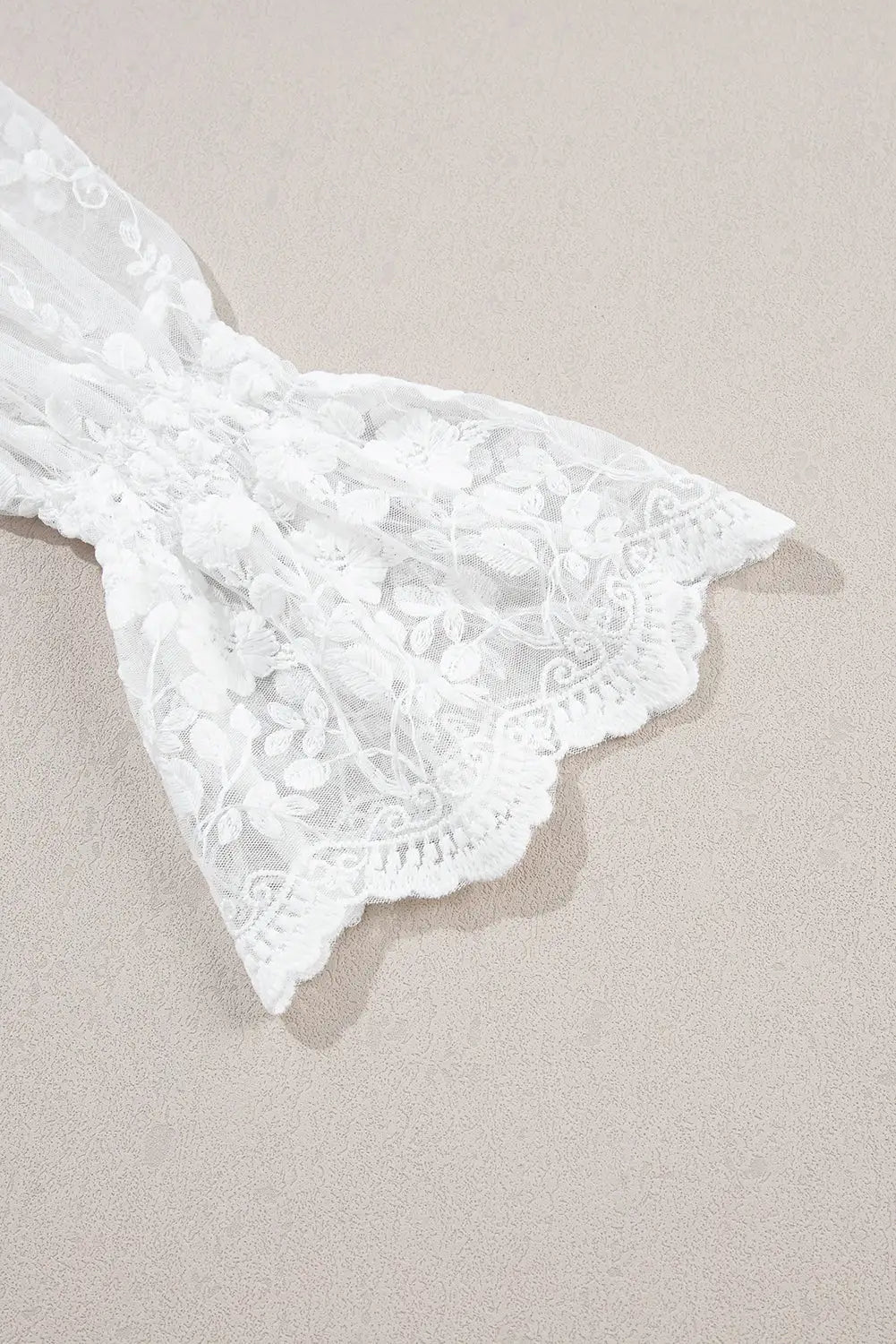 White Blouse with Contrast Lace